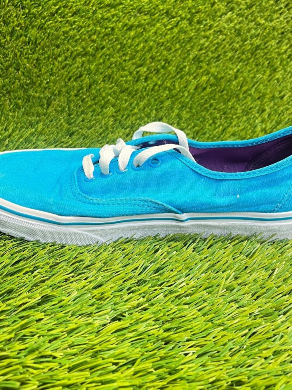Vans Authentic Low Mens Size 8 Womens 9.5 Blue White Skateboard Shoes Sneakers - Picture 3 of 11